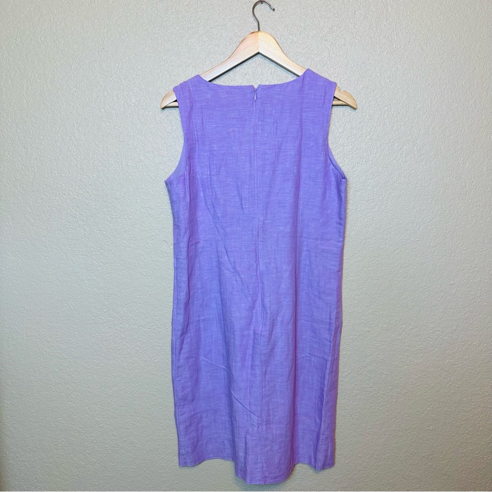 Talbots Embroidered Linen Shift Dress in Purple Size 8 - Picture 5 of 10